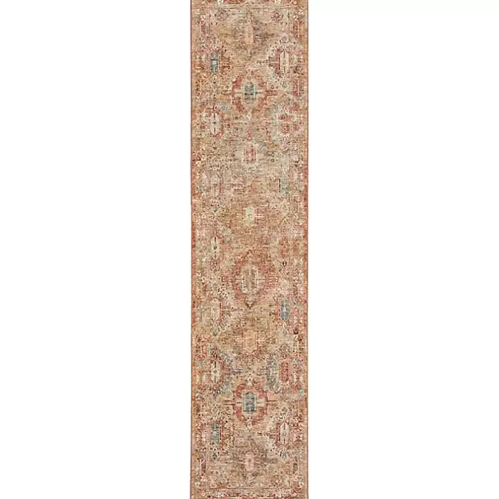 Sale Rust Distressed Multi Medallion Runner, 2x10 Area Rugs