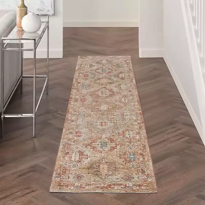 Sale Rust Distressed Multi Medallion Runner, 2x10 Area Rugs