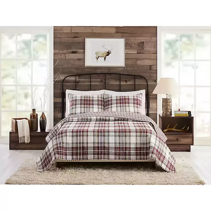 Shop Rust Plaid Camden Full/Queen 3-pc. Quilt Set Quilts