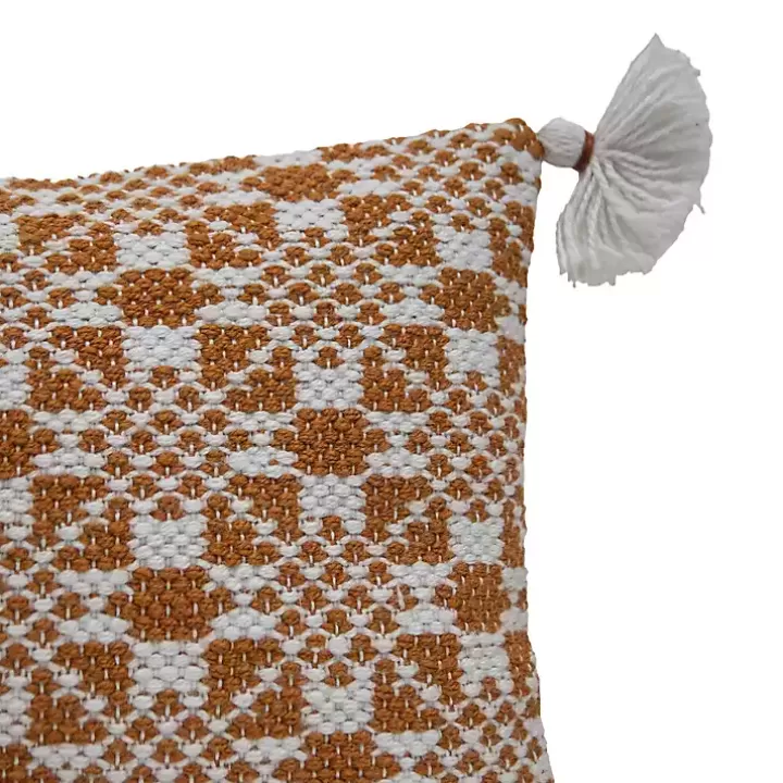 Online Rustic Cross Stitch Outdoor Lumbar Pillow Outdoor Cushions & Pillows