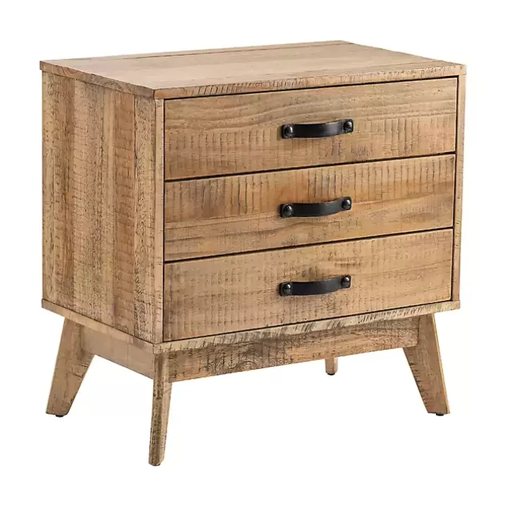 Clearance Rustic Medium 3-Drawer Side Table Accent & End Tables