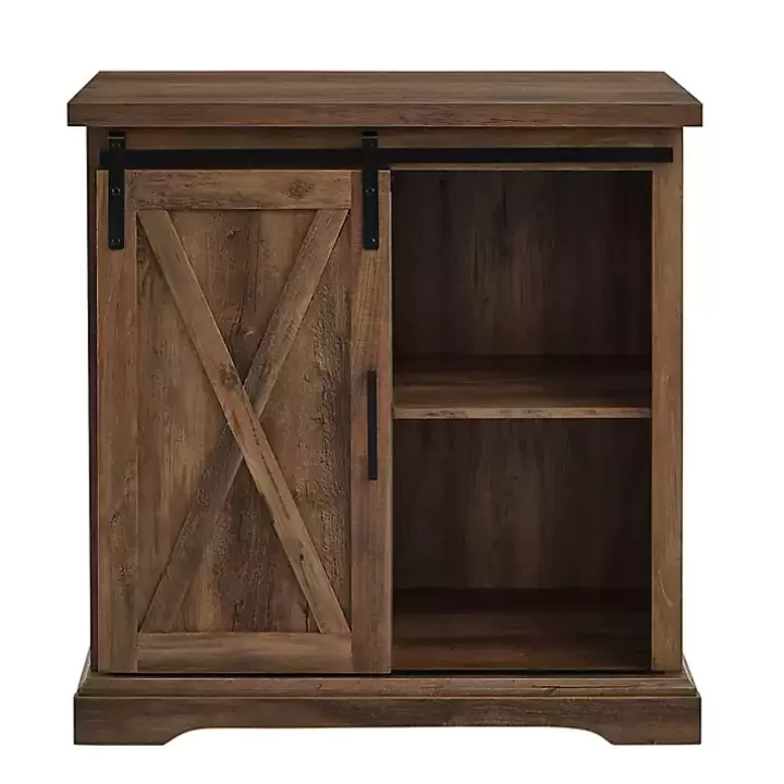 Fashion Rustic Oak Sliding Barn Door Cabinet Cabinets & Sideboards