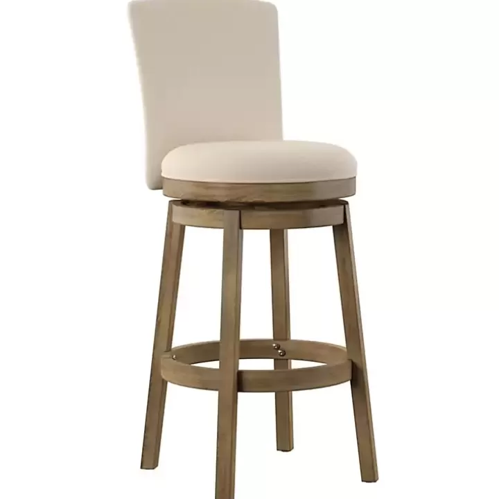 Outlet Rustic Taupe Upholstered Swivel Bar Stool Bar Stools & Counter Height Stools