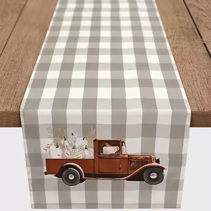 Cheap Rusty Harvest Truck Table Runner Table Linens