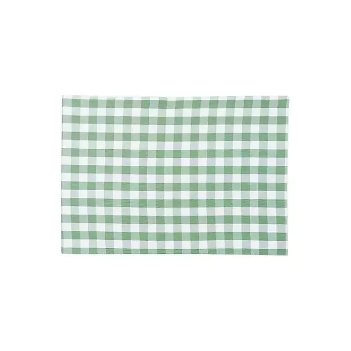 Clearance Sage Buffalo Check Cotton Placemats, Set of 6 Table Linens