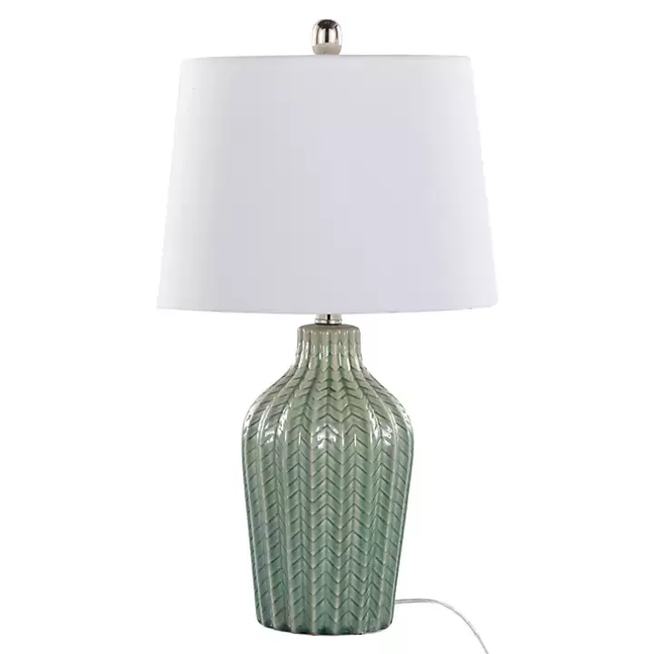 Online Sage Ceramic Chevron Table Lamps, Set of 2 Table Lamps