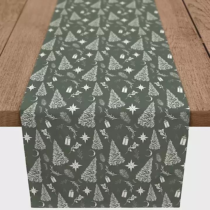 Sale Sage Christmas Trees Table Runner Table Linens