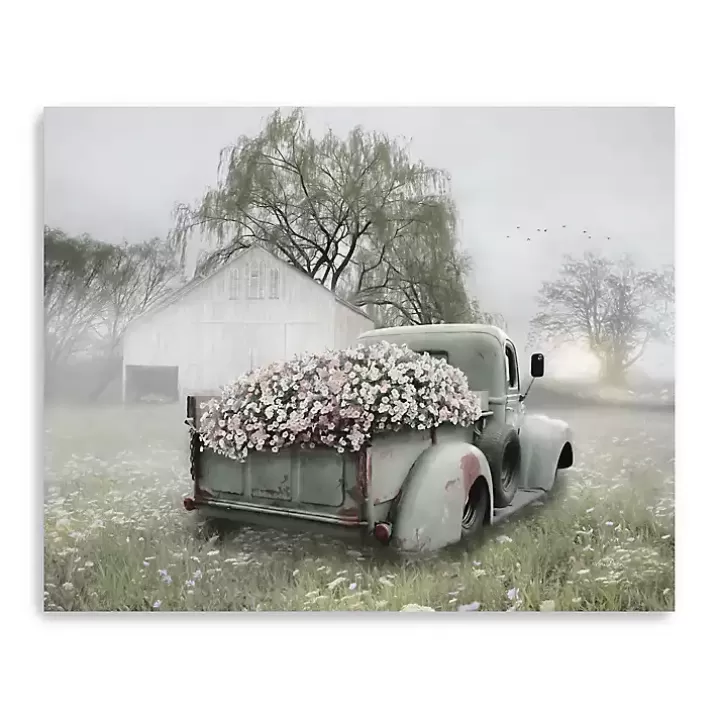 Best Sage Flower Truck Canvas Art Print, 30x24 in. Canvas Art