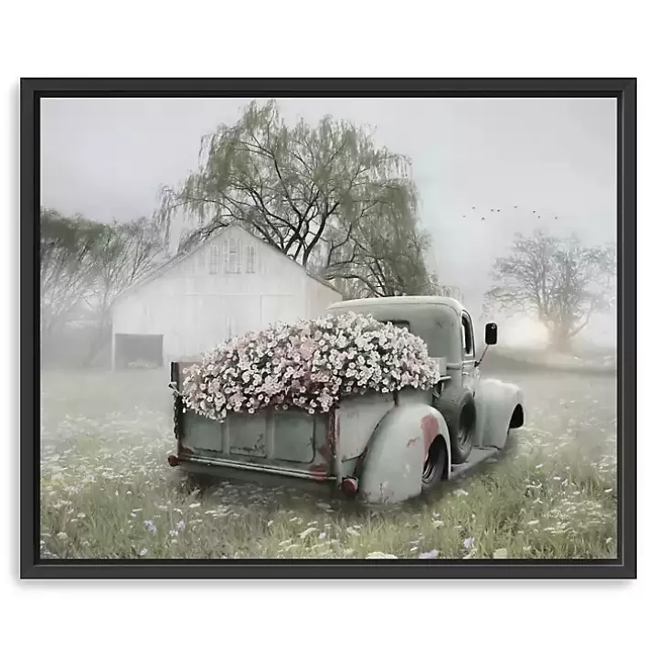 Hot Sage Flower Truck Framed Giclee Canvas Art Print Canvas Art