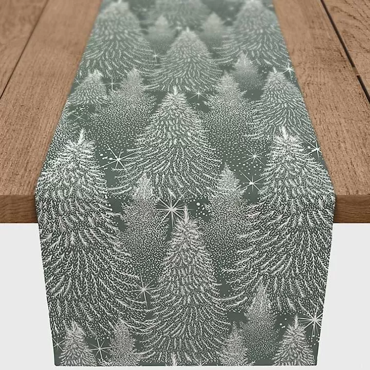 Discount Sage Forest Winter Twill Table Runner, 72 in. Table Linens