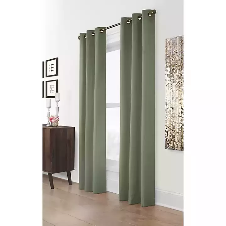 Outlet Sage Room Darkening Curtain Panel Set, 63 in. Curtains & Drapes