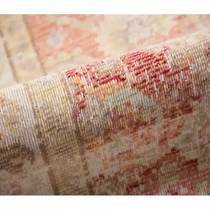 Flash Sale Salmon Vintage Border Area Rug, 8x11 Area Rugs