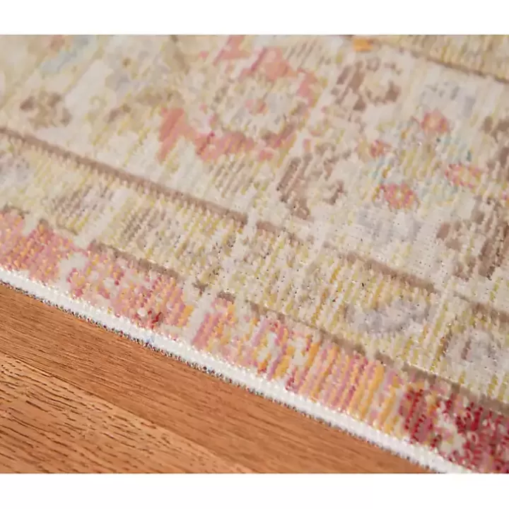 Flash Sale Salmon Vintage Border Area Rug, 8x11 Area Rugs