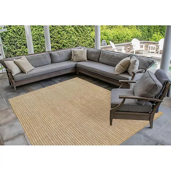 Clearance Sand Intertwine Santal Indoor/Outdoor Rug, 6x9 Outdoor Rugs