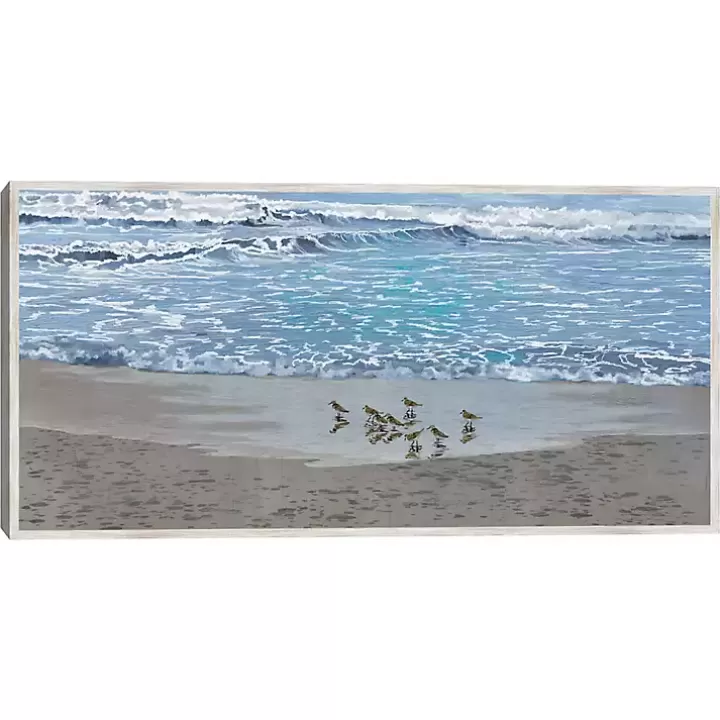 Discount Sandpiper Morning Framed Canvas Art Print Framed Art