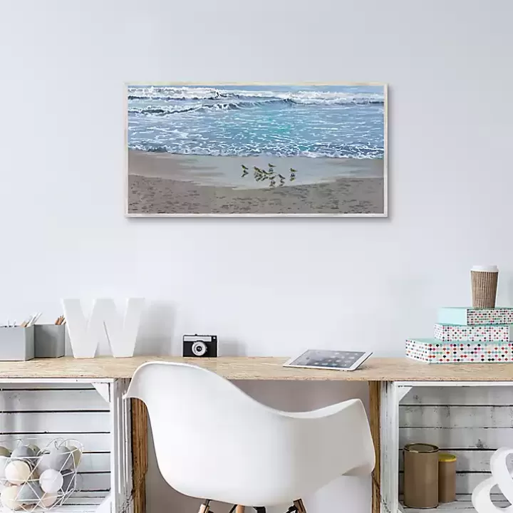 Discount Sandpiper Morning Framed Canvas Art Print Framed Art