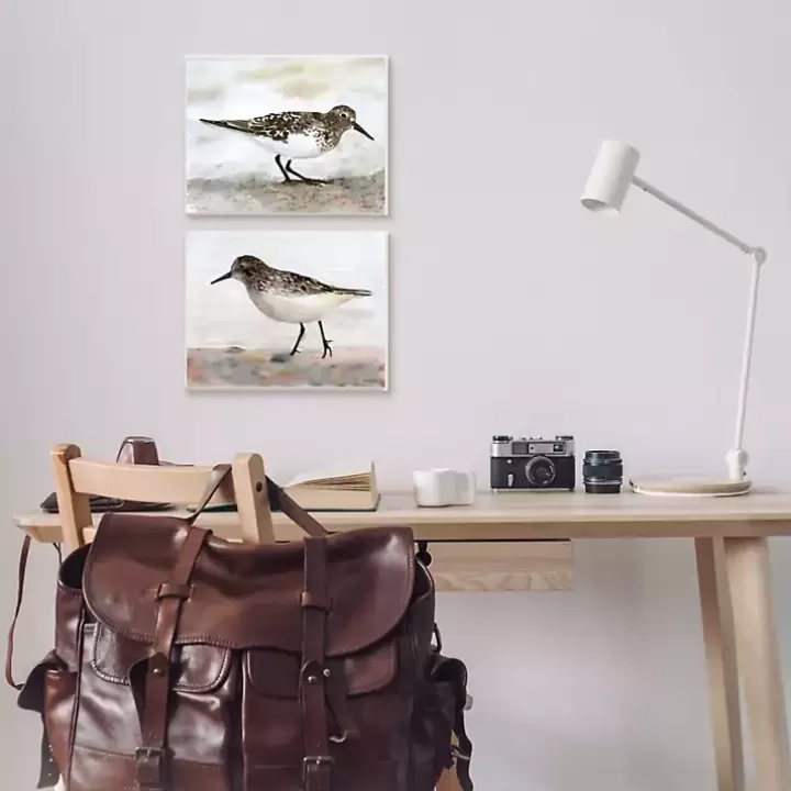 Discount Sandpiper on Coast Framed 2pc Canvas Art Print Set Framed Art