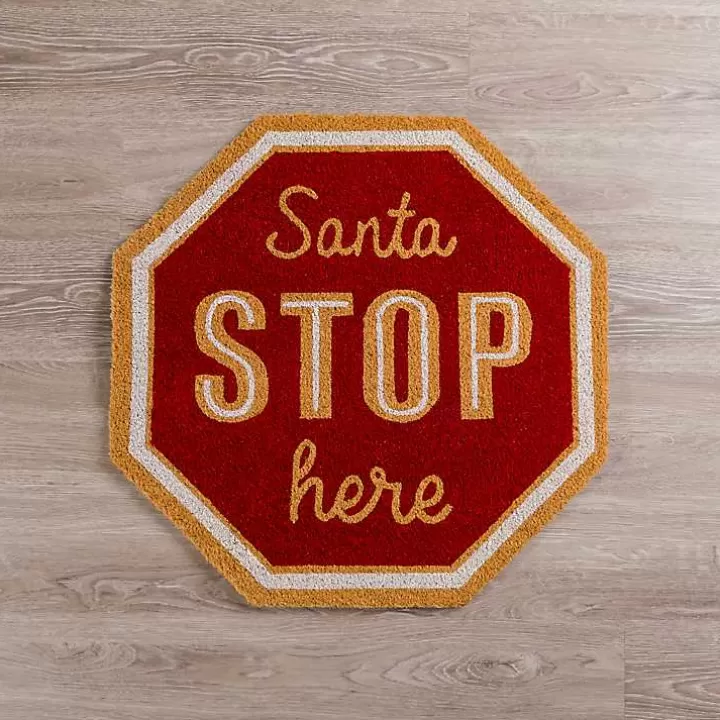 Cheap Santa Stop Here Christmas Doormat Doormats