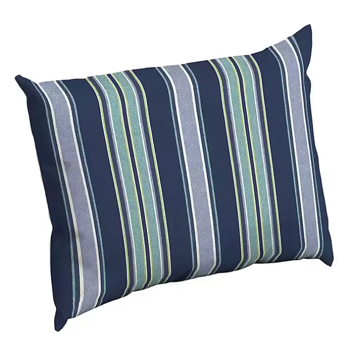 Shop Sapphire Aurora Stripe Outdoor Lumbar Pillow Outdoor Cushions & Pillows