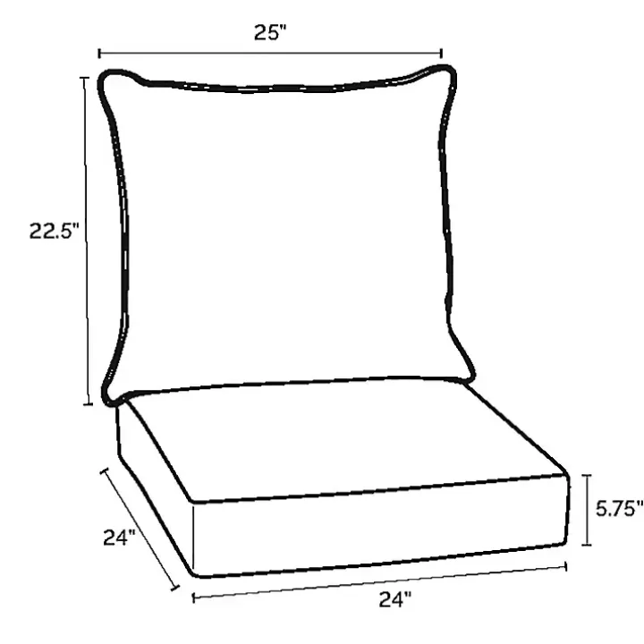 Online Sapphire Cabana 2-pc. Outdoor Deep Seat Cushion Outdoor Cushions & Pillows