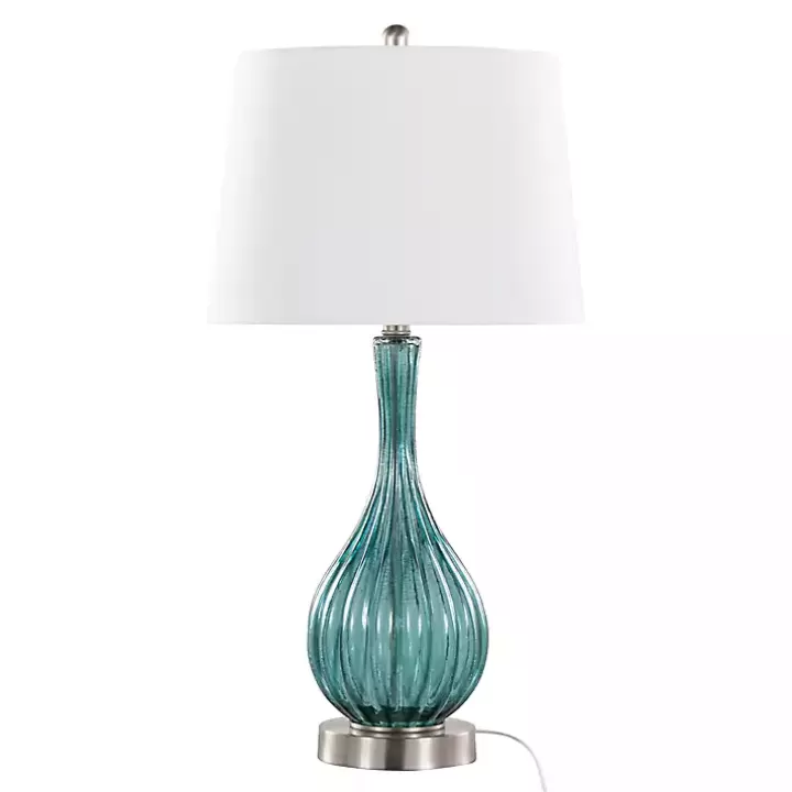 Shop Sapphire Crackle Glass Table Lamps, Set of 2 Table Lamps