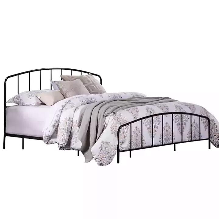 Clearance Satin Metal Spindle King Headboard Set Beds & Headboards