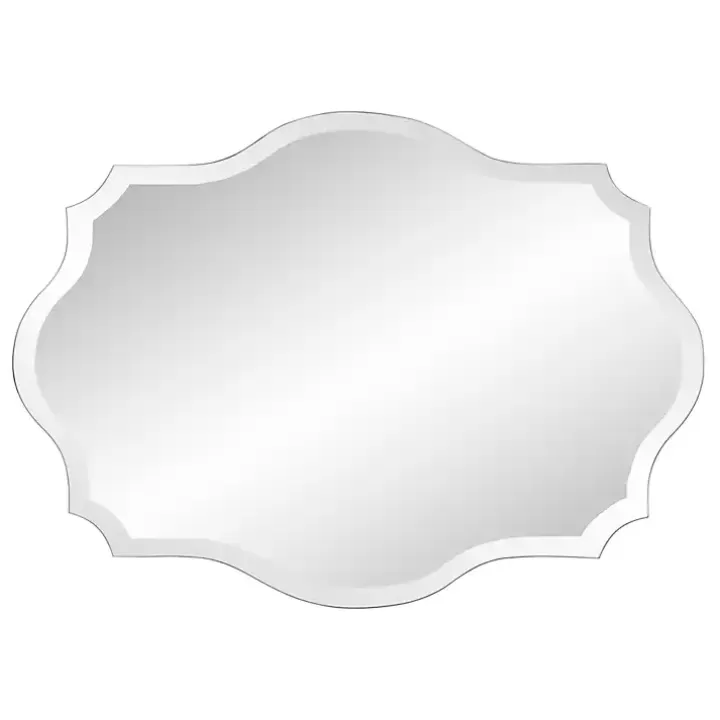 Flash Sale Scalloped Rectangular Frameless Wall Mirror Decorative Mirrors