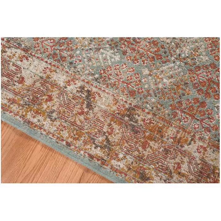 Sale Sea Blue Eaton Transitional Area Rug, 7x9 Area Rugs