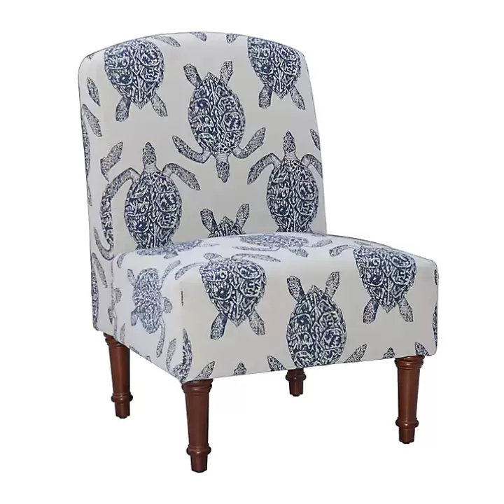 Fashion Sea Turtle Print Accent Chair Accent Chairs