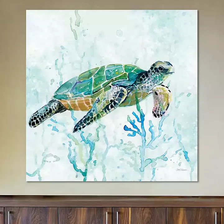 Online Sea Turtle Swim I Canvas Art Print Canvas Art