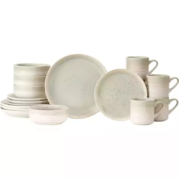 Best Sale Seafoam Abode Speckled 16-pc. Dinnerware Set Dinnerware