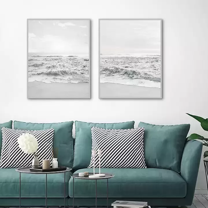 Clearance Seafoam Gentle Tides 2-pc. Framed Wall Art Set Framed Art