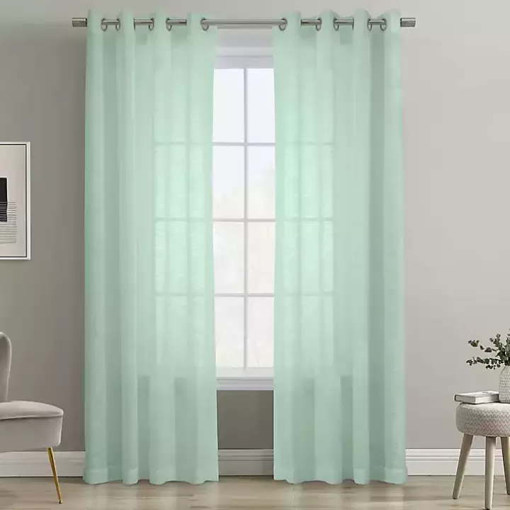 Best Sale Seafoam Boucle Sheer Curtain Panel, 108 in. Curtains & Drapes