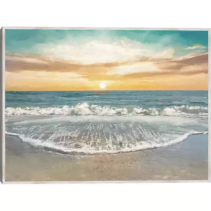 Sale Seafoam Sunrise Framed Canvas Art Print Canvas Art