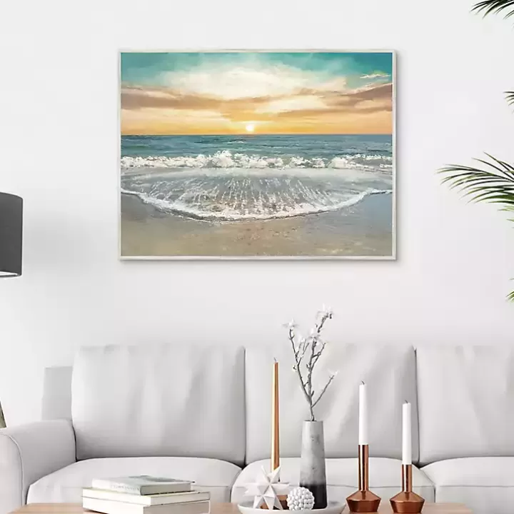 Sale Seafoam Sunrise Framed Canvas Art Print Canvas Art