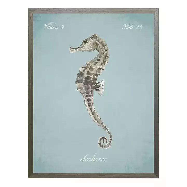 Online Seahorse in Blue Framed Art Print Framed Art