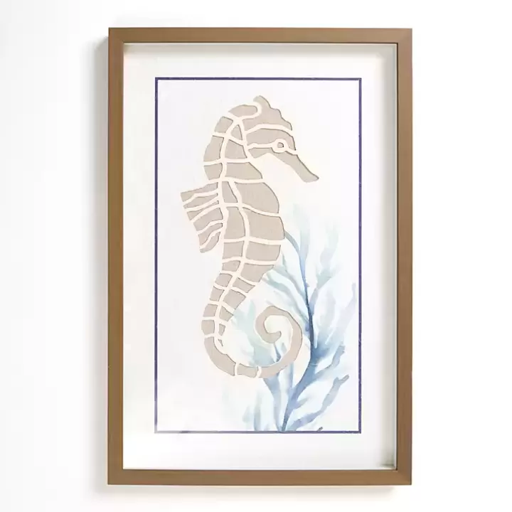 New Seahorse Shadowbox Wall Plaque Wall Plaques