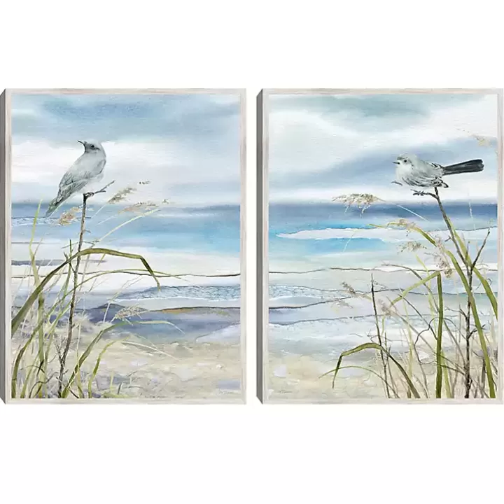 New Seaside Rest Framed Canvas Art Prints, Set of 2 Canvas Art