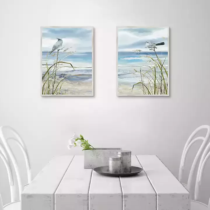 New Seaside Rest Framed Canvas Art Prints, Set of 2 Canvas Art