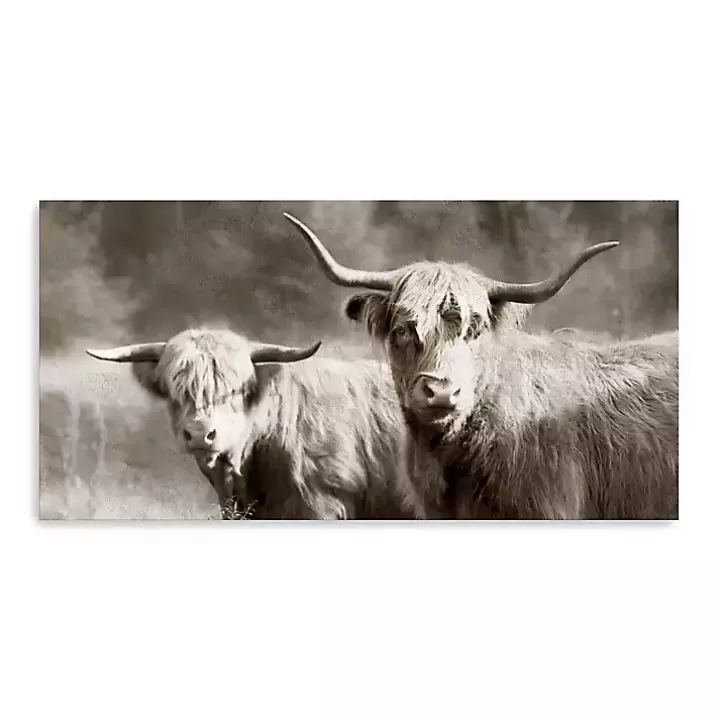 Hot Sepia Hairy Highland Canvas Art Print Canvas Art