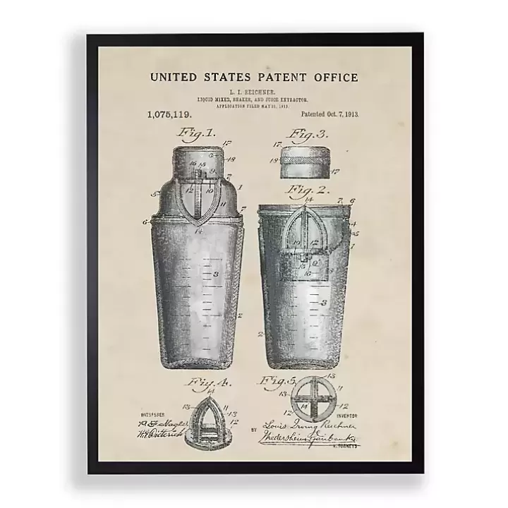 Outlet Shaker Patent Framed Art Print Framed Art