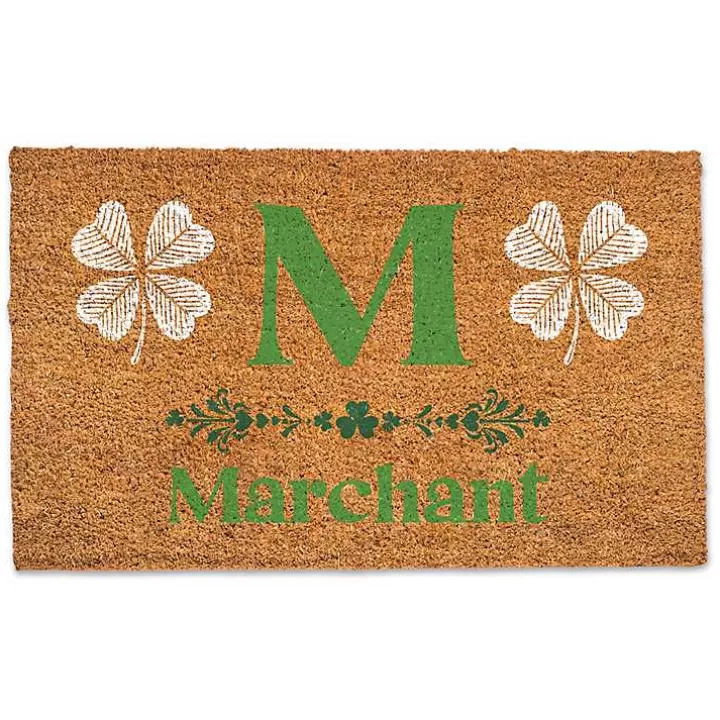 Discount Shamrock Personalized Monogram Coir Doormat Doormats