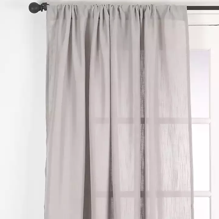Hot Sheer Dark Linen Curtain Panel, 108 in. Curtains & Drapes