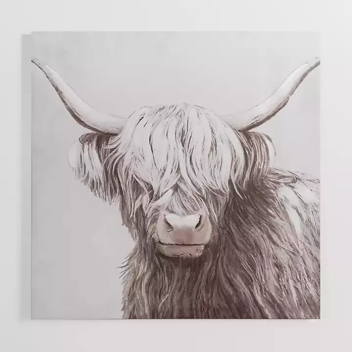 Fashion Shy Highland Cow Canvas Art Print Canvas Art