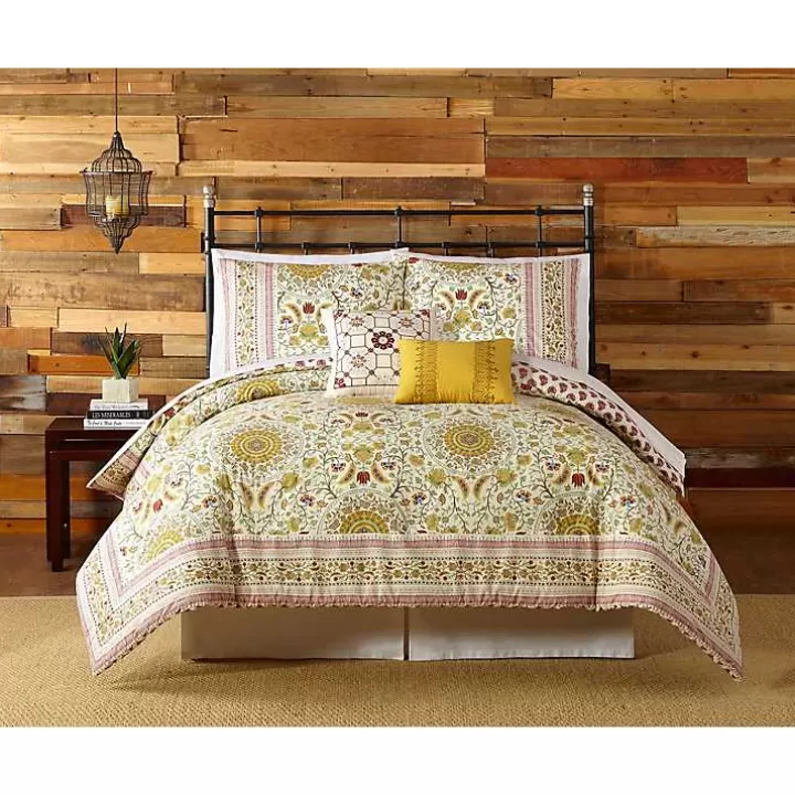 Sale Shyla Yellow Vinework King 5-pc. Comforter Set Comforters