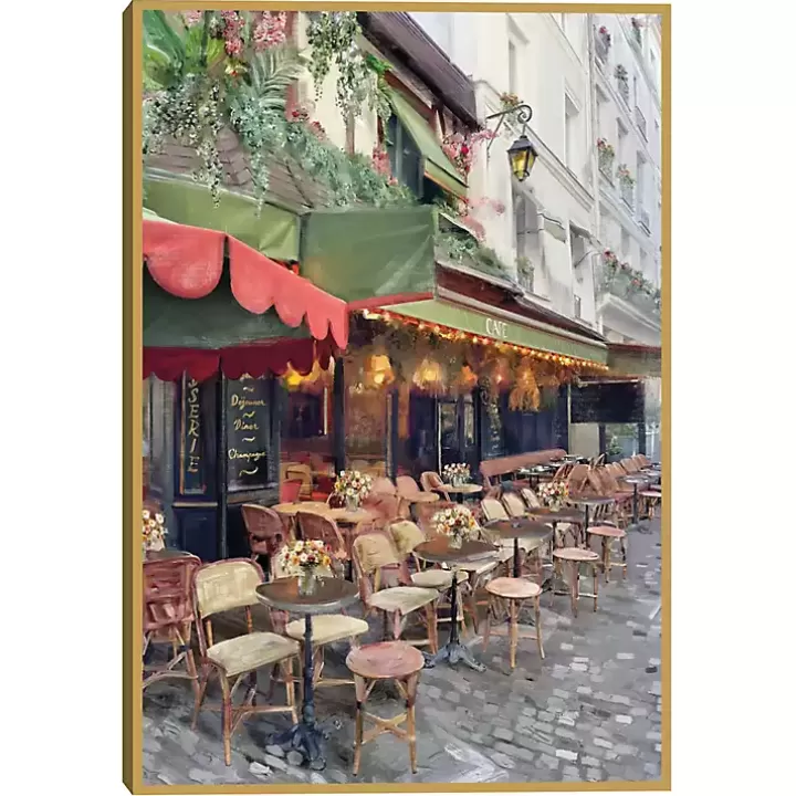 Outlet Sidewalk Cafe Framed Canvas Art Print Canvas Art