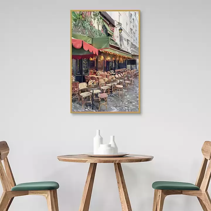 Outlet Sidewalk Cafe Framed Canvas Art Print Canvas Art