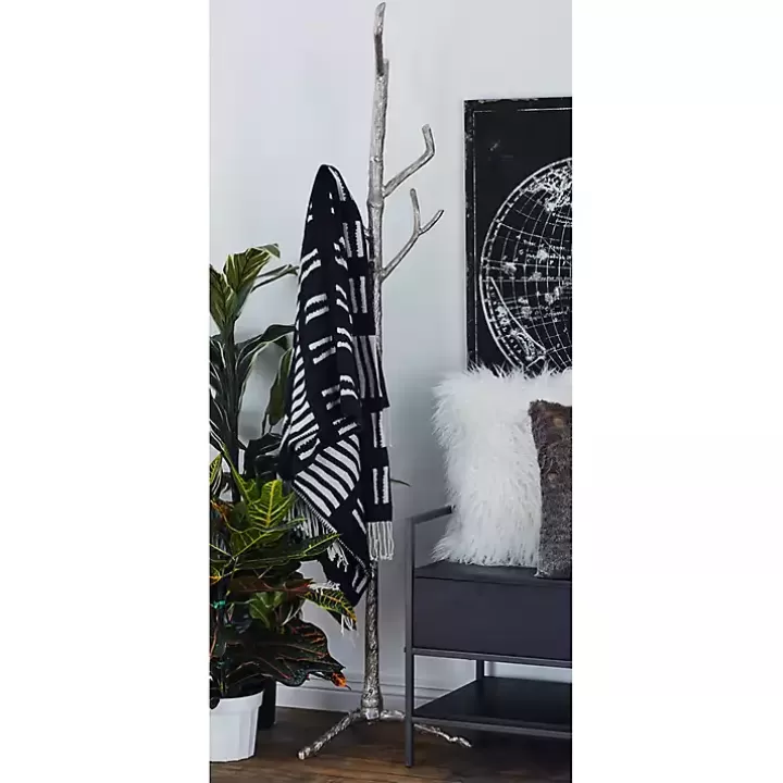 Clearance Silver Aluminum Tree Branch Coat Rack Entryway Furniture