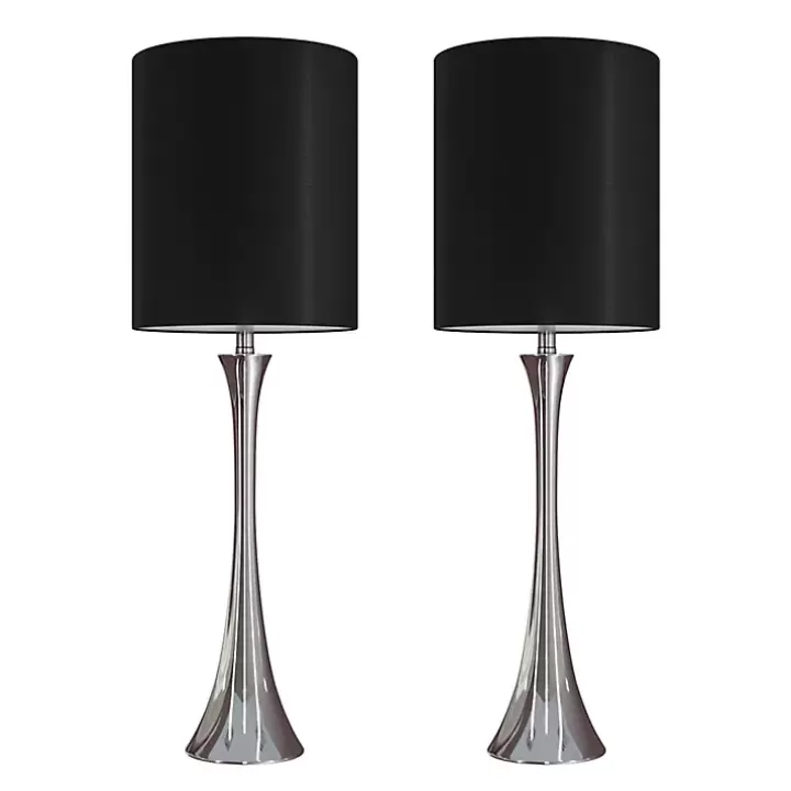 New Silver and Tapered Table Lamps, Set of 2 Table Lamps