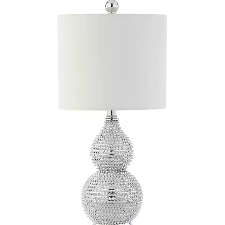 Sale Silver and Chrome Textured Table Lamp Table Lamps